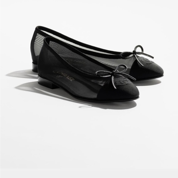Chanel mesh ballerinas black 38